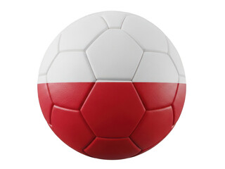 Fototapeta premium Polish flag soccer ball isolated on transparent background