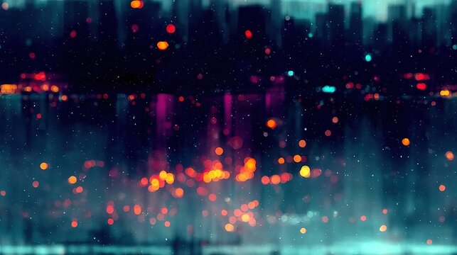 Noisy magenta background with light specks and yellow dot.