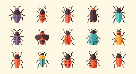 Colorful insect collection on neutral background © Corvus