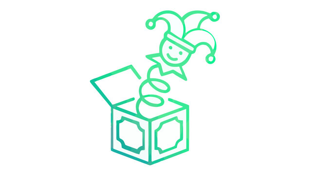 Jack in Box Toy Line Art Icon
