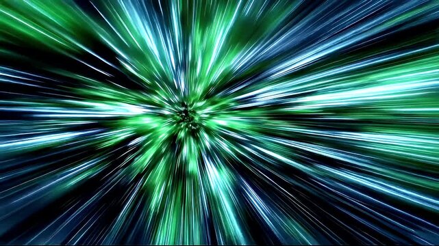 Space universe exploration, fantasy, mysterious. A vivid, abstract digital artwork depicts a burst of light streaks radiating outward in a symmetrical pattern.