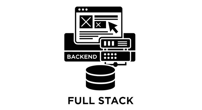 Full stack web development illustration.