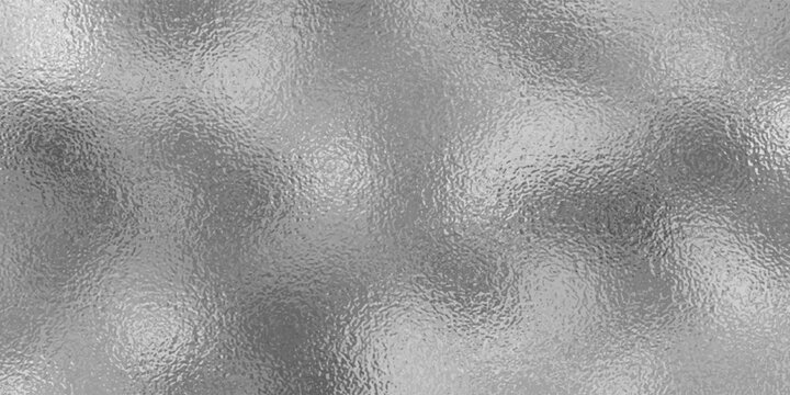 Vector shiny foil or silver metallic pattern. Texture of transparent, matte white and grey frosted glass, blur effect