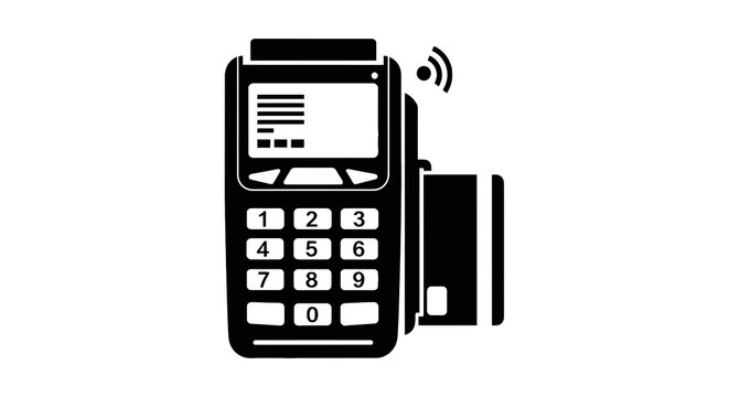 Payment terminal with card reader.
