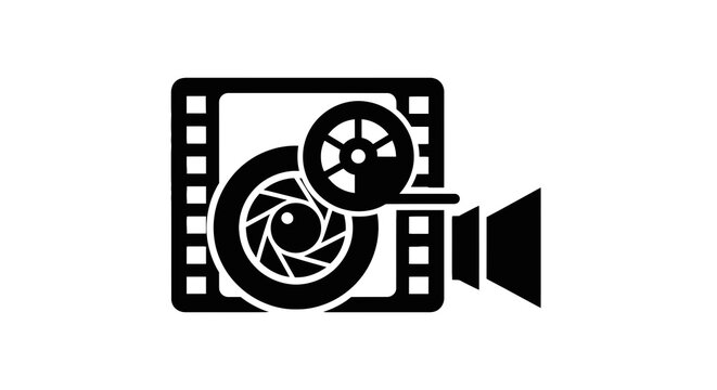 Black and white camera icon design.