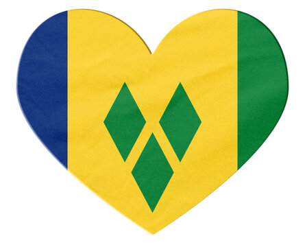 Saint Vincent and the Grenadines heart shape flag