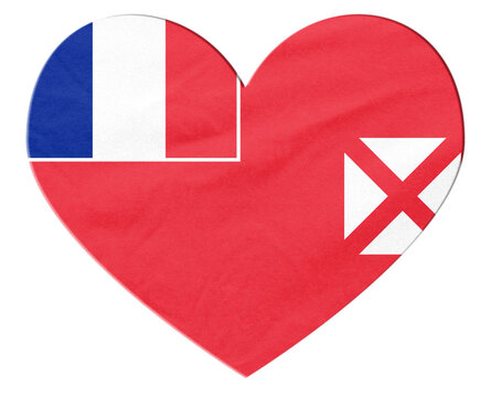 Wallis and Futuna flag heart shape representing love