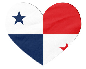 Obraz premium Panama flag heart shape transparent background