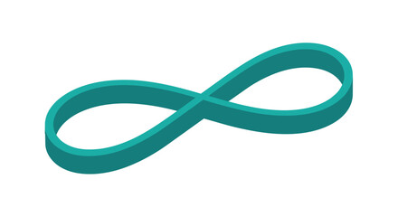 Naklejka premium Teal Infinity Symbol 3D Render