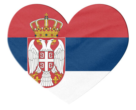 Serbia flag heart shape showing patriotism and love