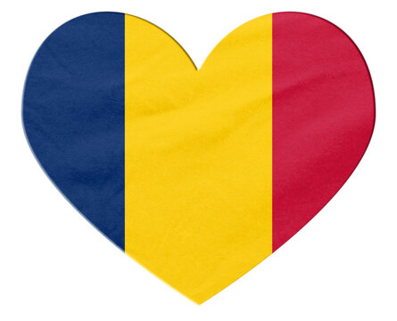 Romania flag heart shape national identity