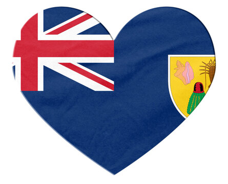 Turks and Caicos Islands national flag heart symbol
