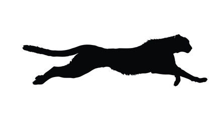 Running cheetah silhouette against a white background silhouette high quality © Gahima