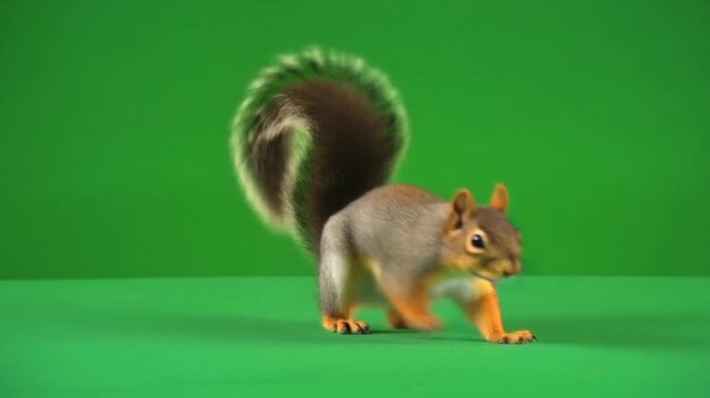 Squirrel Animated on Green Screen for Compositing Perfect for Digital Art Projects and More