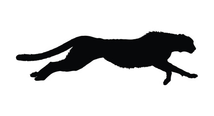 Running cheetah silhouette on a white background silhouette high quality © Gahima