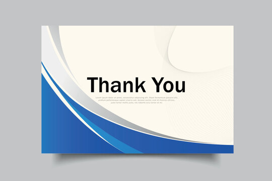 Professional Blue and Orange Abstract Thank You Card Design Template