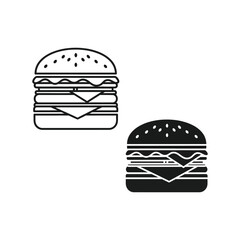 Fototapeta premium Minimalist hamburger burger icons set