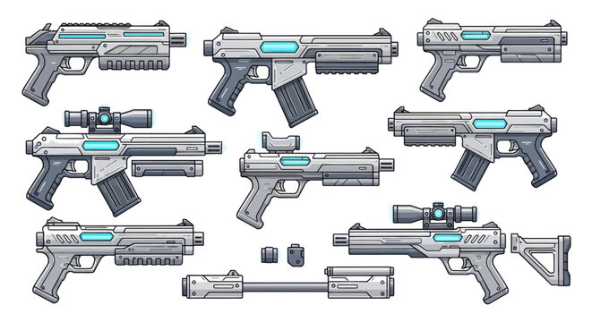 Futuristic weapons and sci-fi guns