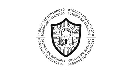 Cyber security shield with lock. © ajji