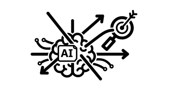 Artificial Intelligence Brain Icon Symbol.