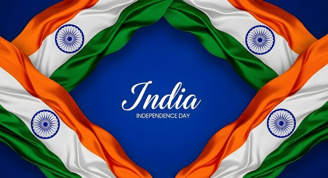 Indian independence day vibrant tricolor flag waving celebrating india's freedom