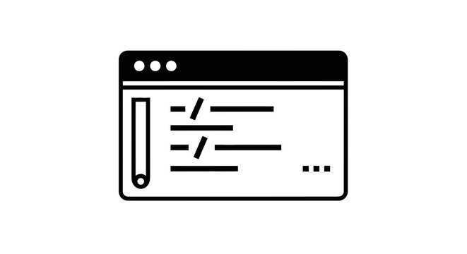 Browser Window Icon With Lines.