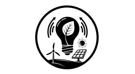 Obraz premium Eco friendly energy light bulb icon.