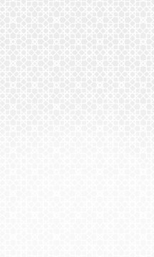 Vertical islamic background with white geometric pattern and soft gradient in portrait orientation for mobile wallpaper, social media stories, and elegant religious holiday greetings.