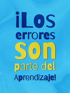 Abstract Hand Writing Spanish Classroom Decor Quotes Education Poster with Colorful Background	
