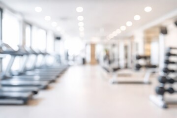 Fototapeta premium Modern gym interior with exercise equipment and bright lighting