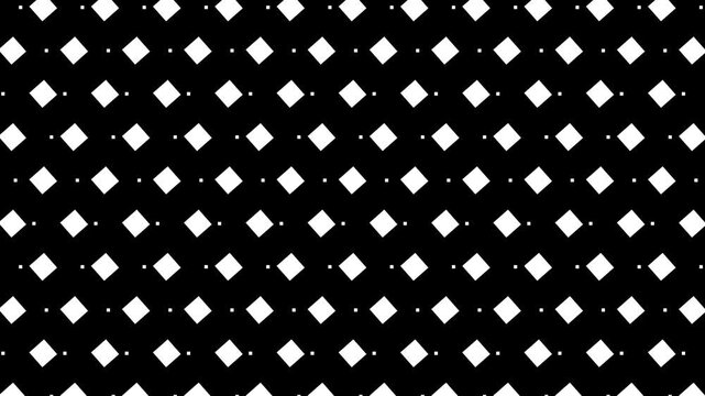 Animated Seamless Pattern Of Squares Scrolling Up And Sideways With Glitch Effect On A Black Background, 4K Seamless Loop, 16:9 Horizontal Video