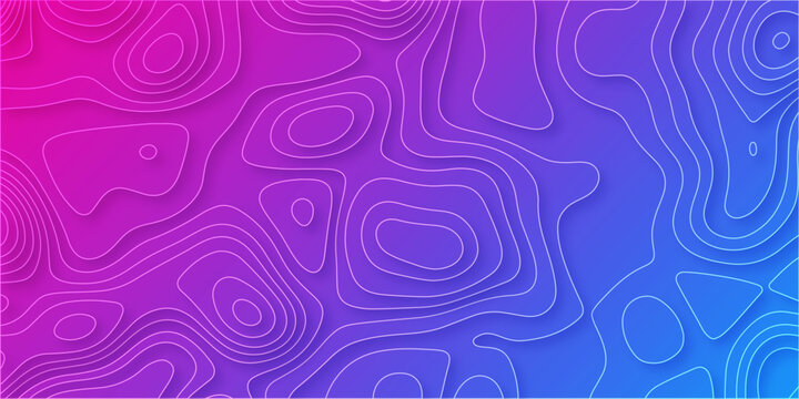 paper cut 3d render topography abstract, beautiful blue and pink Background. geometric map relief texture with curved layers and shadow. Realistic papercut decoration textured with wavy vector design.