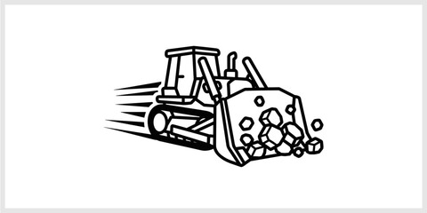 Bulldozer Moving Rocks Fast © nizar