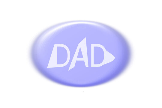 Una toma de cerca de la palabra padre dentro de un c&iacute;rculo azul en un fondo blanco para ser utilizado el d&iacute;a del padre
