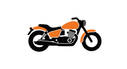 Obraz premium Motorcycle Icon Vector Illustration. Flat Design Motorbike Graphic.