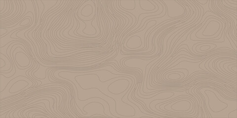 Brown topographic map background with wavy contour lines, organic earth tone abstract texture pattern. light brown contour lines on a warm tan base. © Creative Lis