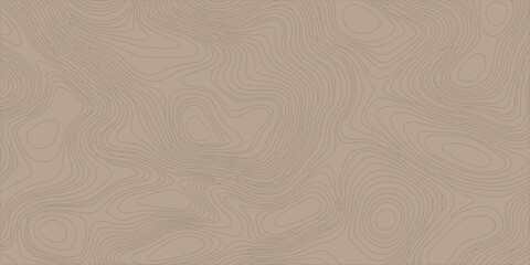 Brown topographic map background with wavy contour lines, organic earth tone abstract texture pattern. light brown contour lines on a warm tan base. © Creative Lis