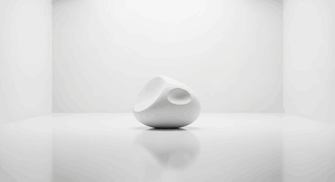 Broken White Mug on Floor.
