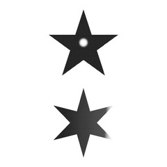 Obraz premium Black Star Shapes with Halftone Pattern
