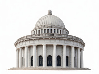 Obraz premium Neoclassical building with large columns and a dome on a white background