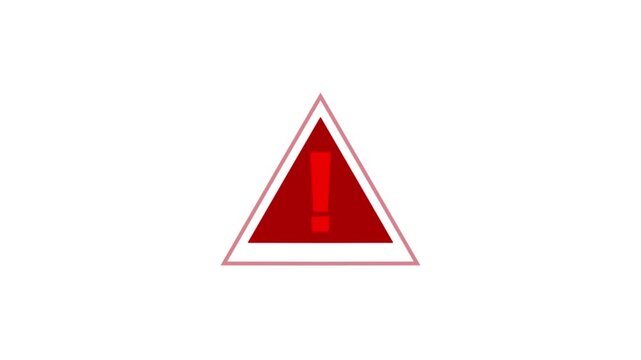 Risk caution message icon animation. Danger error icon. Warning Sign Background 4K Looping Animation.