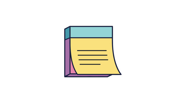 Yellow sticky note paper for reminders or messages isolated on a plain white background for office and school supplies.