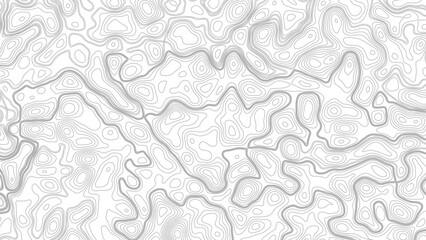 Abstract topographic contours map background. Topography white wave lines vector background. Topographic map Patterns. © Mst