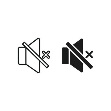 Muted speaker icons with crossed out symbols