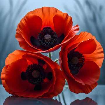 Vibrant red poppies a symbolic image for canada day celebrations and remembrance