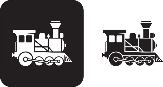 Toy Train Icon Locomotive Vector Illustration Set
