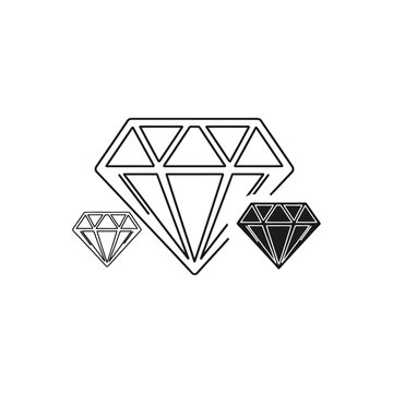 Modern geometric diamond and gemstone vector illustration