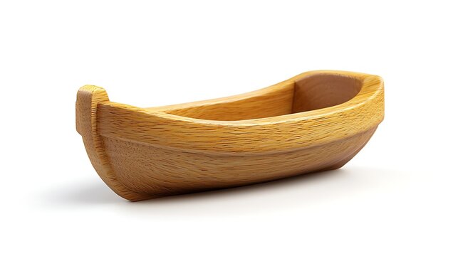 Wooden Boat's Serenity: A beautifully crafted wooden boat rests gracefully, embodying a sense of tranquility and the allure of journeys.