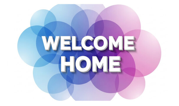 Colorful Bubble Background Welcome Home Text Modern Vector Illustration