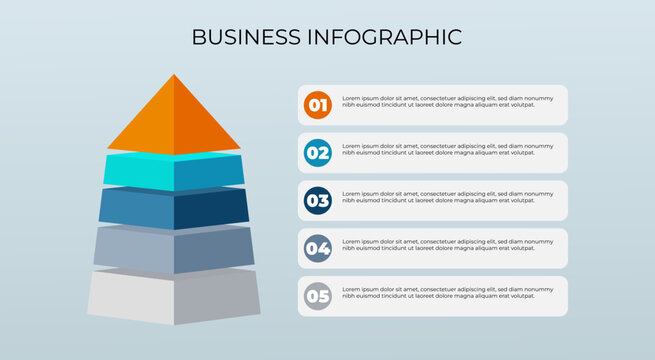 3D Percentage Infographic Design with Step Process Layout